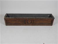 Lot 423 - A Victorian oak plant trough with lead liner and gadrooned foliate front edge