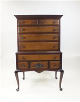 Lot 462 - An America federal style chest on stand, 20th century