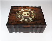 Lot 94 - An Anglo Indian coromandel and ivory inlaid work box, mid 19th century