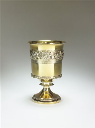 Lot 25 - A large silver gilt goblet