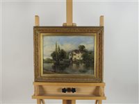 Lot 362 - British school, late 19th century, Mill, oil on canvas