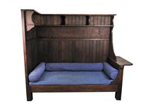 Lot 614 - Arts and Crafts oak corner day bed