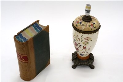 Lot 516 - A Victorian day book together with a porcelain table lamp