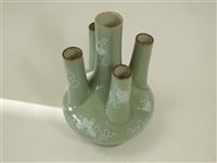 Lot 74 - A Rare Chinese Celadon Five-Spouted Vase
