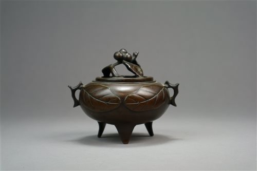 Lot 114 - A Chinese Bronze Censer and Cover