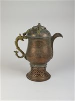 Lot 105 - A near Eastern copper samovar kettle