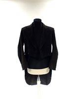 Lot 423 - Two gentlemen's hunting tailcoats, red and black, with monogrammed buttons