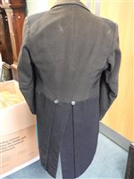 Lot 423 - Two gentlemen's hunting tailcoats, red and black, with monogrammed buttons