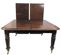 Lot 607 - A mid Victorian mahogany pull-out action dining table