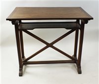 Lot 509 - A Victorian gothic style oak draftsman’s table