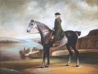 Lot 307 - American School, gentleman and a horse