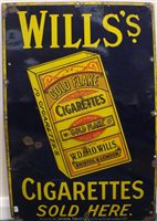 Lot 260 - A large enamel advertising sign for Wills Gold Flake