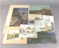 Lot 253 - Collection of unframed watercolours and prints