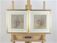 Lot 393 - Continental school, pair of watercolours of peasants