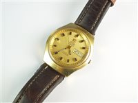 Lot 151 - A Gentleman's Omega gold plated wristwatch