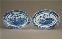 Lot 43 - Four Chinese Blue and White Oval Platters