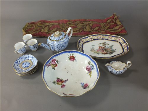 Lot 207 - A Spode Copeland part tea services, two Sevres dishes and an embroidered table runner