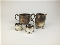 Lot 92 - A silver cream jug and sugar bowl