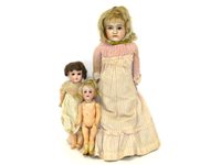 Lot 340 - Armand Marseille Bisque Head Girl Doll & 2 others