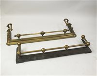 Lot 517 - 2x Victorian brass and copper fire curbs