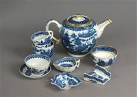 Lot 312 - Nine pieces of Caughley porcelain