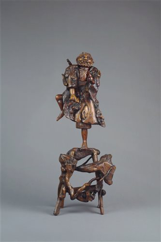 Lot 146 - A Chinese Carved Root Wood Figure of Li Tiegnai
