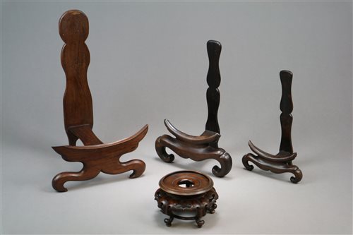 Lot 133 - A Group of Chinese Hardwood Plate Stands
