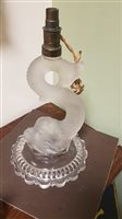 Lot 208 - A pair of French glass candlesticks attributed to Baccarat