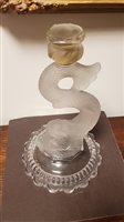 Lot 208 - A pair of French glass candlesticks attributed to Baccarat