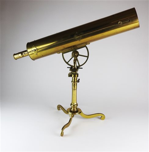 A George III lacquered brass reflecting telescope by Francis Watkins