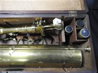 Lot 549 - A George III lacquered brass reflecting telescope by Francis Watkins