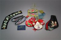 Lot 160 - A Group of Chinese Embroidered Silk Accessories