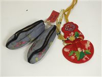 Lot 160 - A Group of Chinese Embroidered Silk Accessories