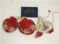 Lot 160 - A Group of Chinese Embroidered Silk Accessories