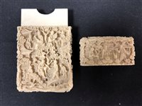 Lot 130 - A Chinese Canton carved ivory card case