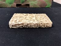 Lot 130 - A Chinese Canton carved ivory card case