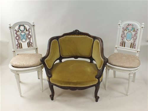 Lot 463 - A Louis XV framed tub chair