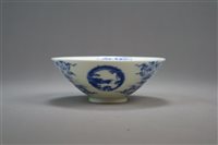 Lot 47 - A Chinese Blue and White Conical Bowl