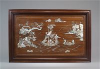 Lot 135 - A Chinese Mother-of-Pearl Inlaid Rosewood Panel