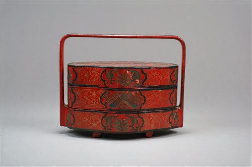Lot 136 - A Chinese Lacquer Three-Part Box
