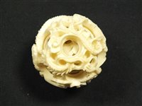 Lot 148 - A Chinese Ivory Puzzle Ball on Stand