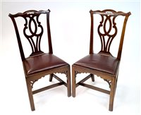 Lot 293 - A pair of George III mahogany dining chairs