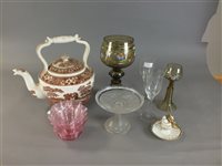 Lot 170 - A Copeland 'Spode's Tower' tea kettle and cover, together with glassware and other ceramics