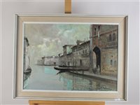 Lot 370 - Maraspin (20th century), Venice, oil on canvas