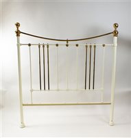 Lot 527 - Cream painted brass and wrought iron bedstead