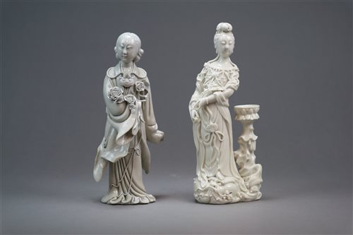 Lot 78 - Two Chinese Blanc de Chine Figures of Guanyin