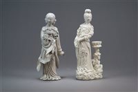Lot 78 - Two Chinese Blanc de Chine Figures of Guanyin