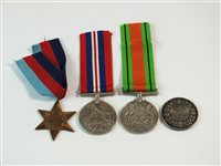 Lot 222 - WWII trio of medals with George VI military medal