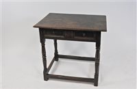 Lot 628 - An Oak side table, 17th century