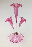 Lot 97 - Two Victorian glass epergnes